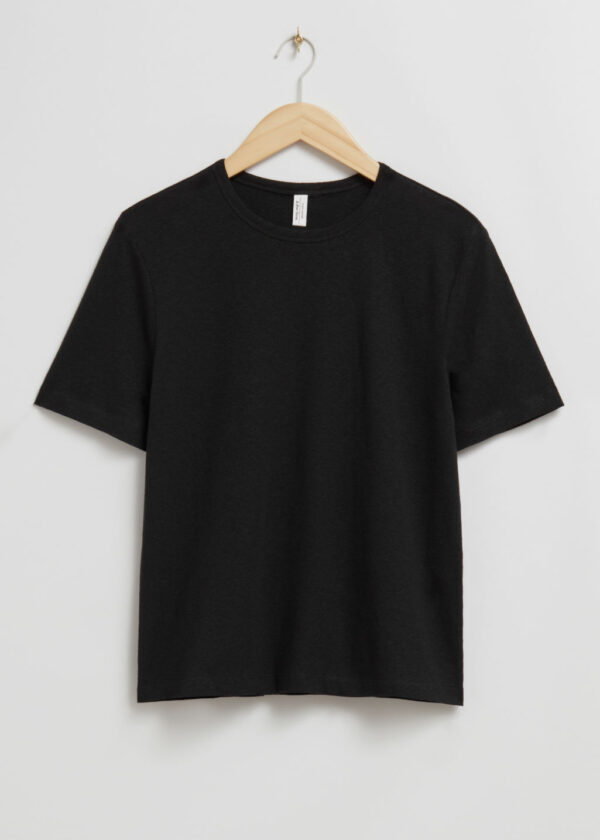 Cotton Blend Jersey T-Shirt - Black