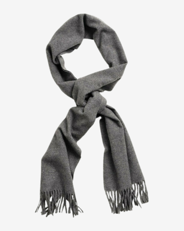 Solid wool scarf - Charcoal melange
