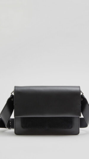 Leather Crossbody Bag - Black