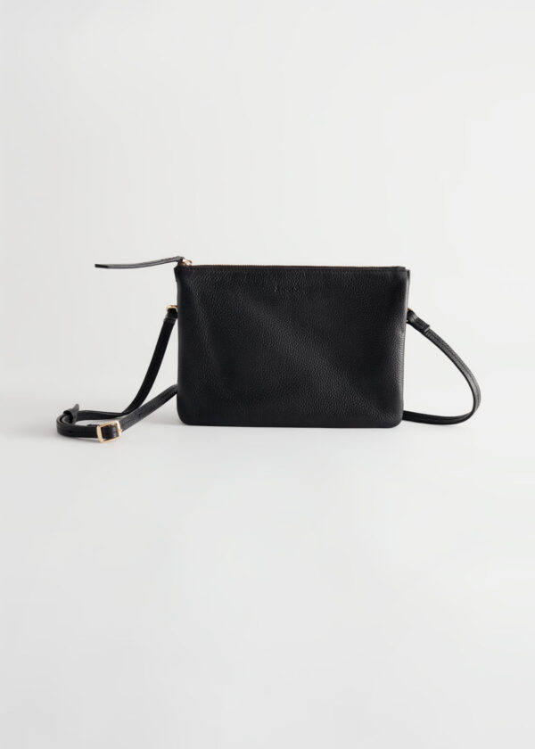 Small Leather Crossbody Bag - Black