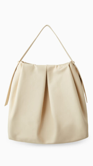 OVERSIZED PLEATED SHOULDER BAG - LEATHER