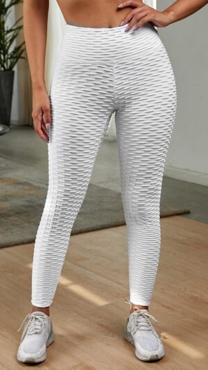 Højtaljet shape leggings, hvid