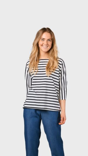 Klitmøller Collective - Emma striped tee - Cream/navy - M