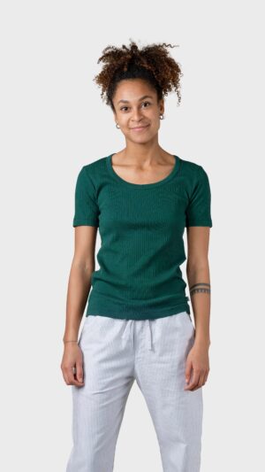 Klitmøller Collective - Rib tee - Moss Green - M