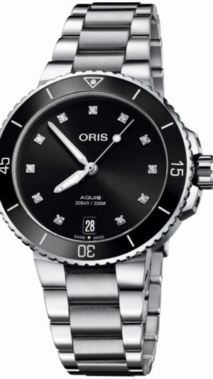 ORIS AQUIS LADY DATE DIAMONDS 73377314194MB - Dame - 37 mm - Analog - Automatisk - Safirglas