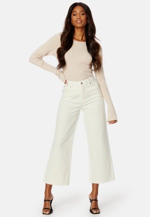 BUBBLEROOM Cropped Wide Jeans Offwhite 44